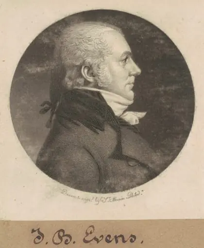 John B. Evens, by Charles Balthazar Julien Févret de Saint-Mémin