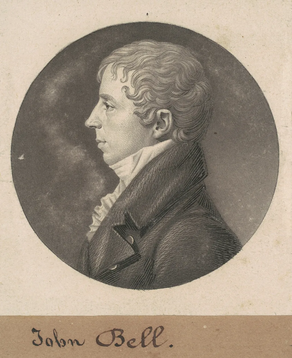 John Bell, by Charles Balthazar Julien Févret de Saint-Mémin, ink, 1808