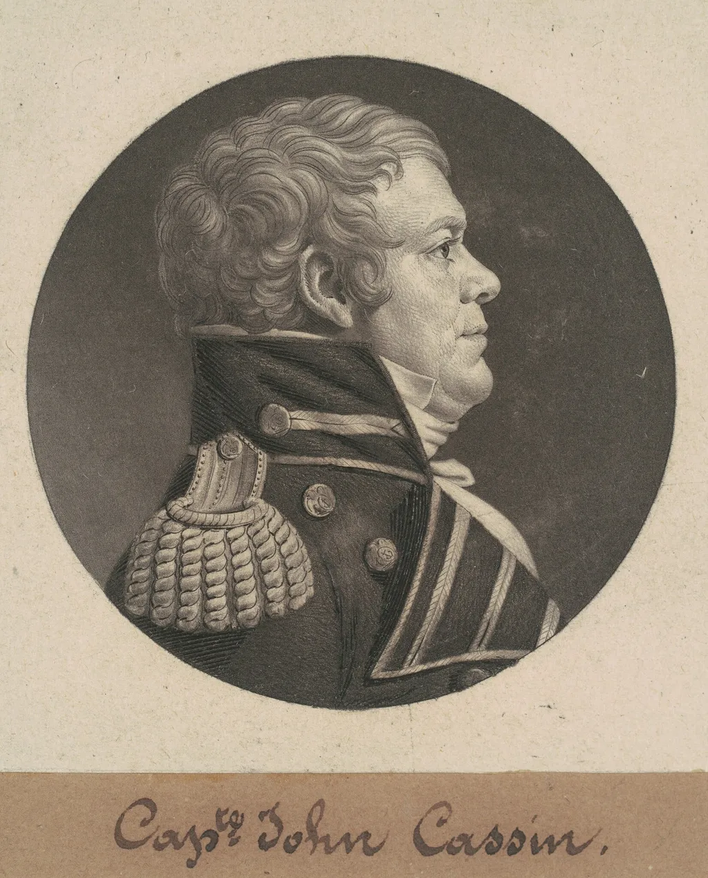 John Cassin, by Charles Balthazar Julien Févret de Saint-Mémin, ink, 1806