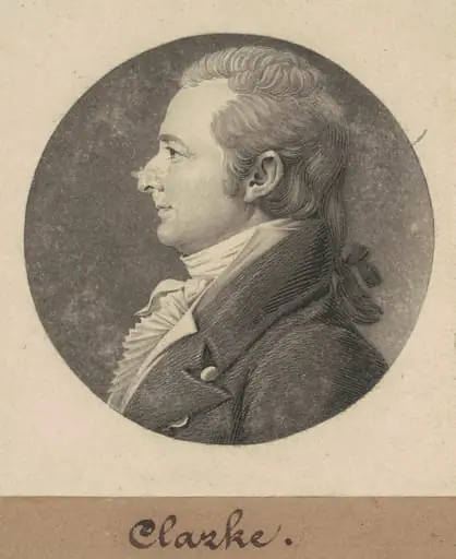 John Clarke, by Charles Balthazar Julien Févret de Saint-Mémin