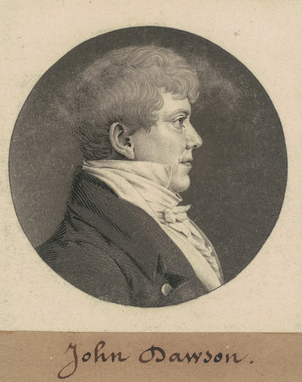 John Dawson, by Charles Balthazar Julien Févret de Saint-Mémin, ink, 1809