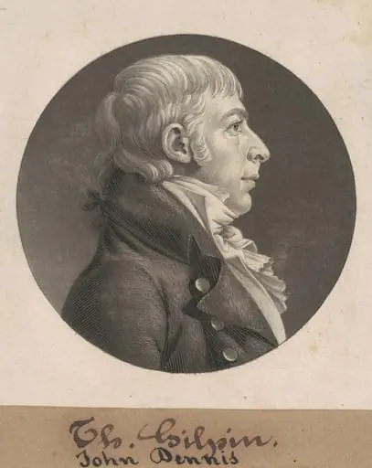 John Dennis, by Charles Balthazar Julien Févret de Saint-Mémin