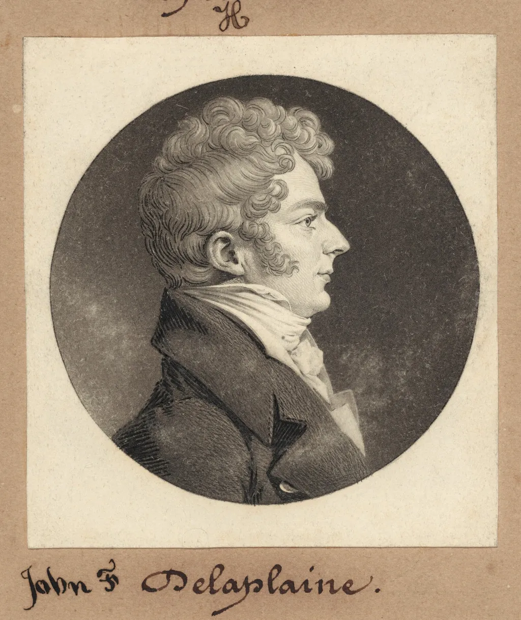 John F. Delaplaine, by Charles Balthazar Julien Févret de Saint-Mémin, ink, 1810