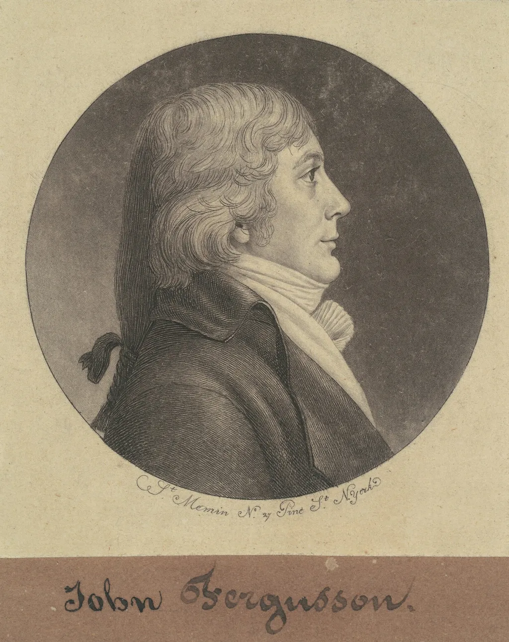 John Ferguson, by Charles Balthazar Julien Févret de Saint-Mémin, ink, 1797