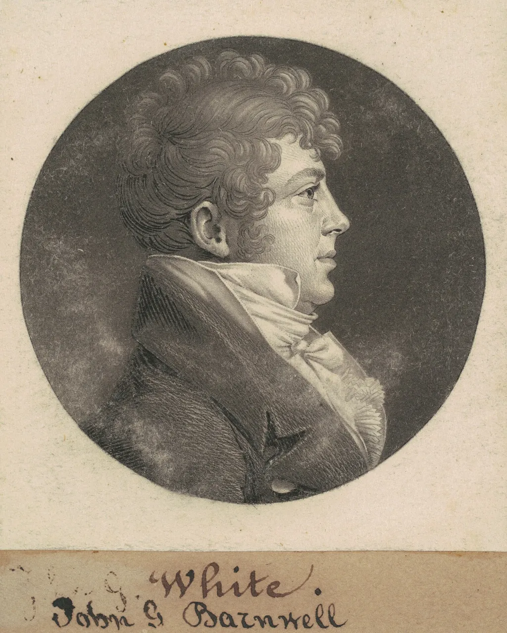 John Gibbes Barnwell, by Charles Balthazar Julien Févret de Saint-Mémin, ink, 1809