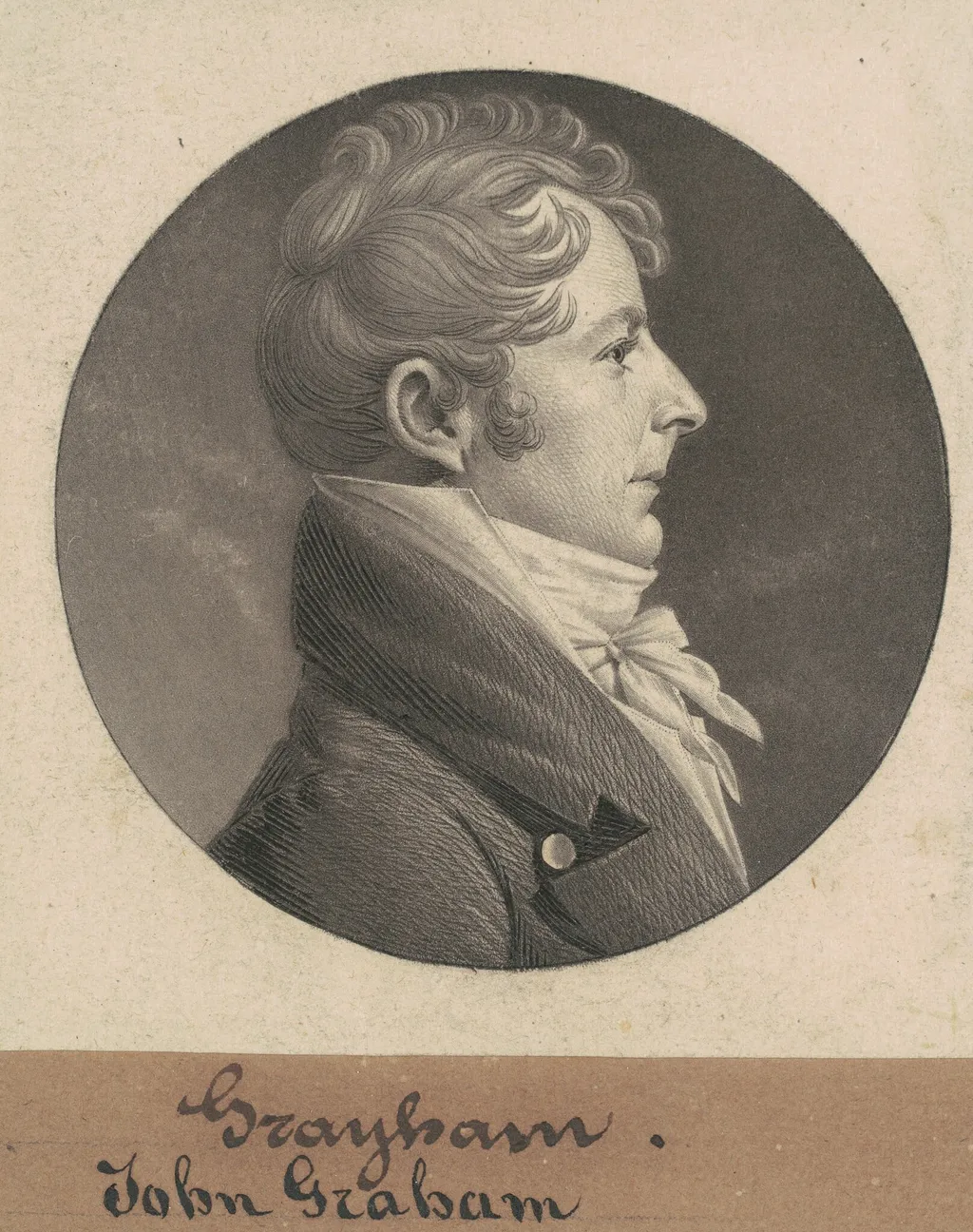 John Graham, by Charles Balthazar Julien Févret de Saint-Mémin, ink, 1808