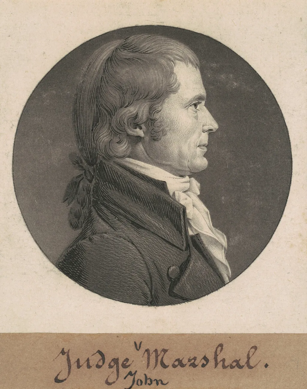 John Marshall, by Charles Balthazar Julien Févret de Saint-Mémin, ink, 1808