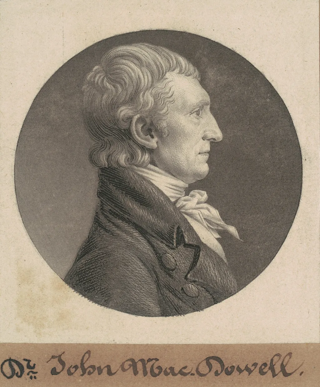 John McDowell, by Charles Balthazar Julien Févret de Saint-Mémin, ink, 1804