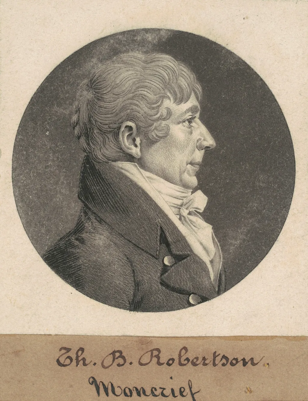 John Moncreif, by Charles Balthazar Julien Févret de Saint-Mémin, ink, 1808