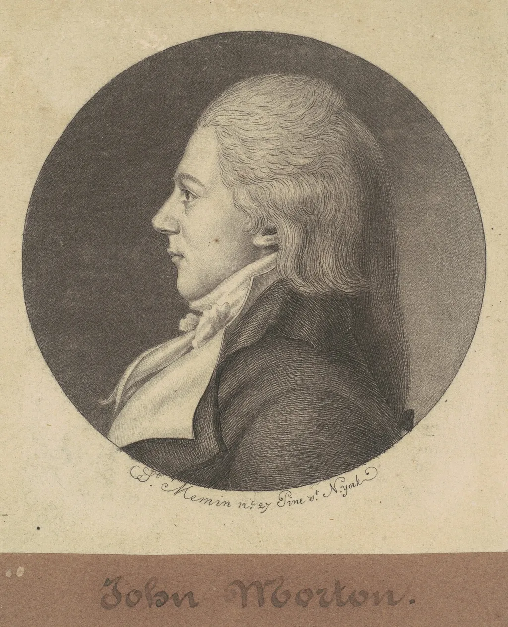 John Morton, by Charles Balthazar Julien Févret de Saint-Mémin, ink, 1797