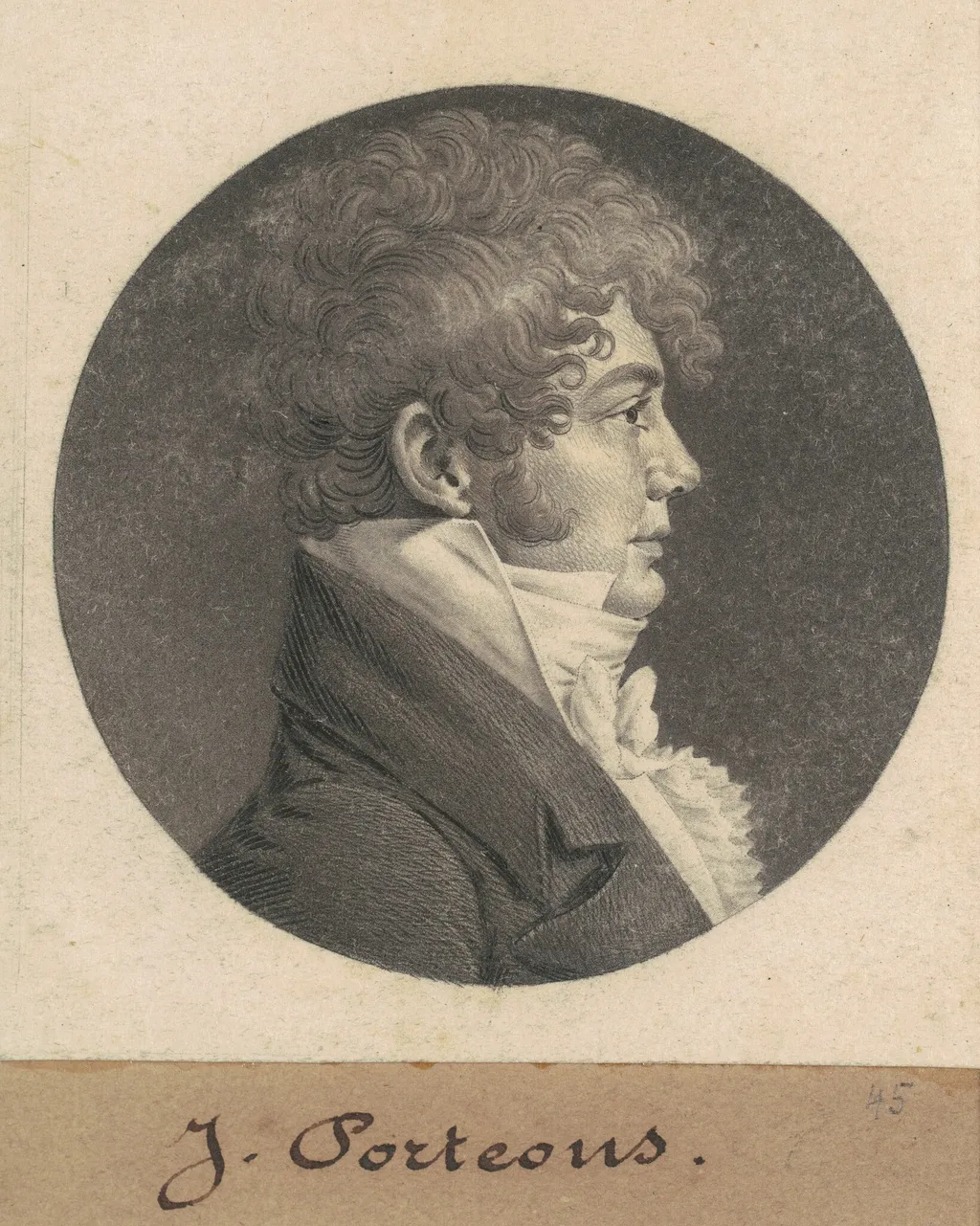 John Porteous, by Charles Balthazar Julien Févret de Saint-Mémin, ink, 1809