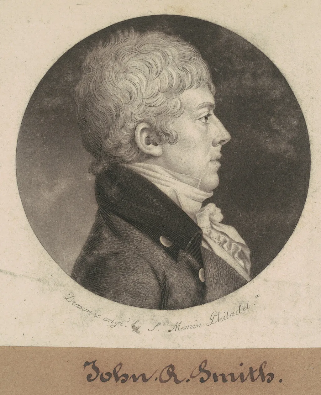 John R. Smith, by Charles Balthazar Julien Févret de Saint-Mémin, ink, 1802