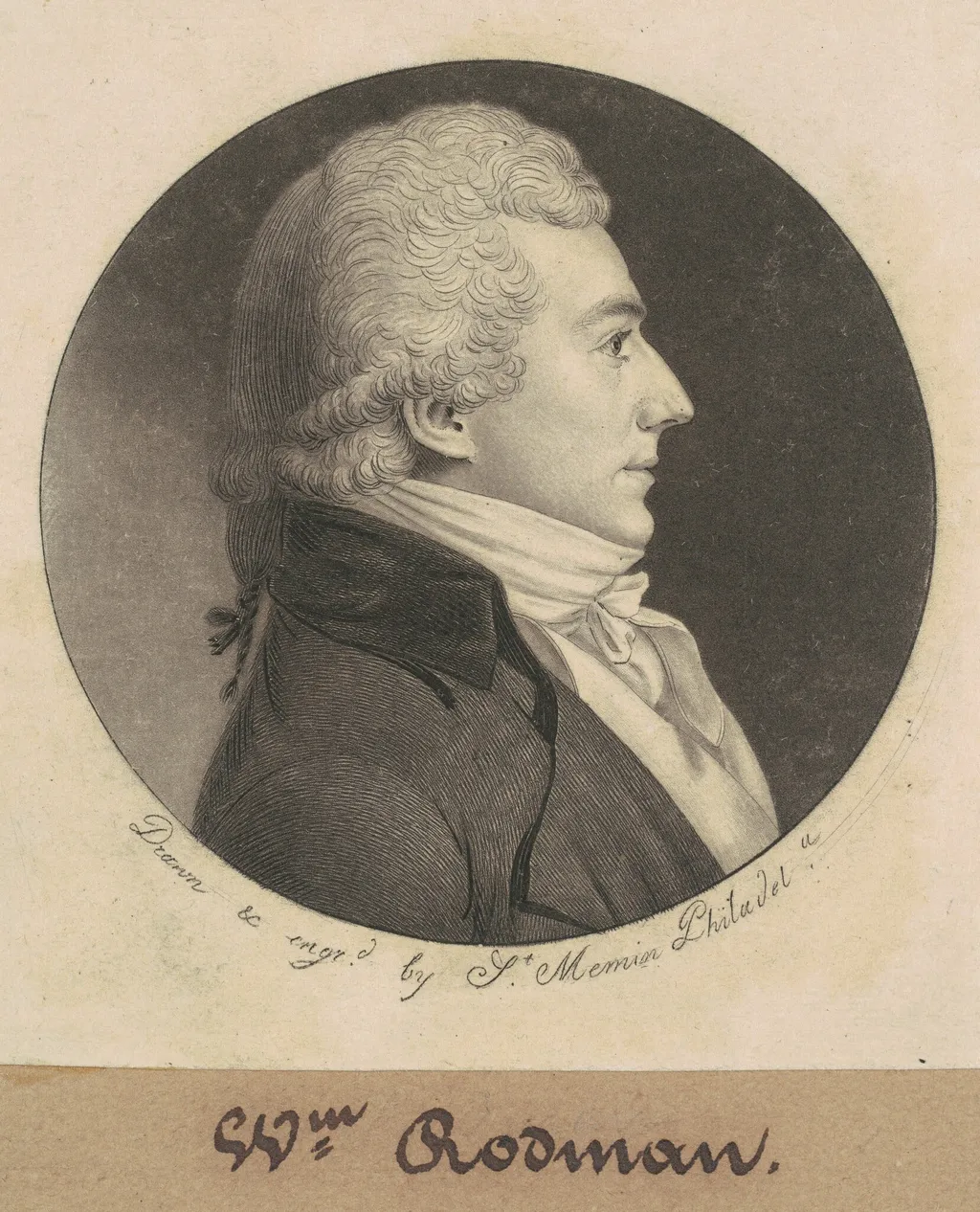 John Rodman, by Charles Balthazar Julien Févret de Saint-Mémin, ink, 1800