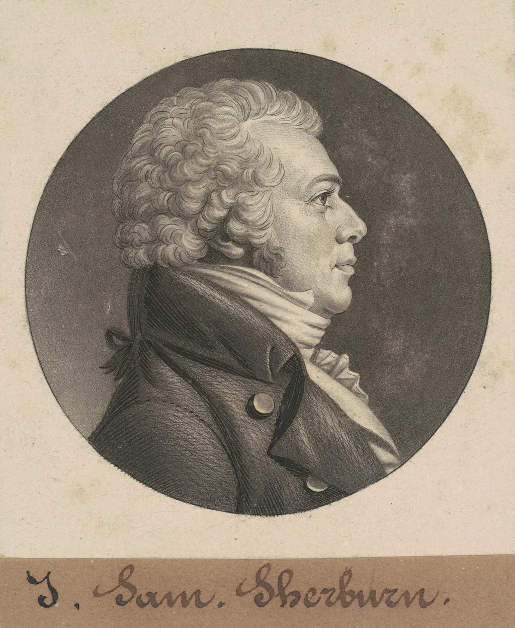 John Samuel Sherburne, by Charles Balthazar Julien Févret de Saint-Mémin, ink, 1805