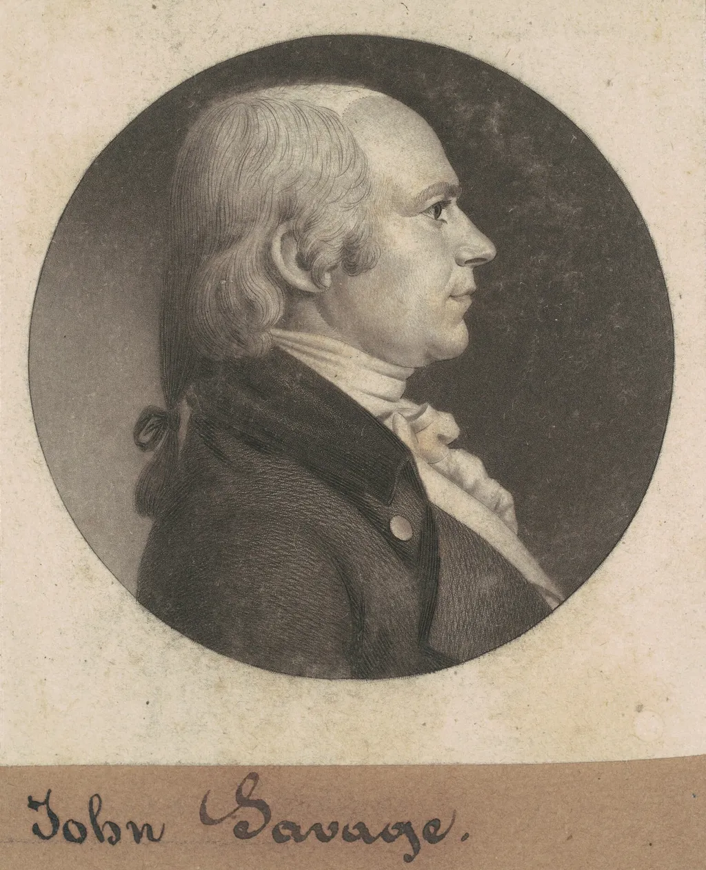 John Savage, by Charles Balthazar Julien Févret de Saint-Mémin, ink, 1802
