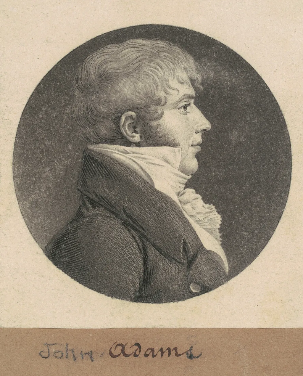 John Strong Adams, by Charles Balthazar Julien Févret de Saint-Mémin, ink, 1809