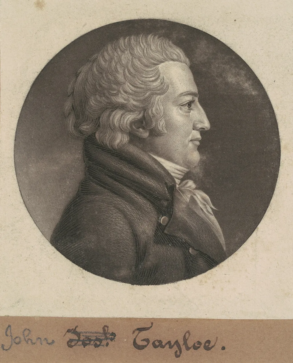 John Tayloe III, by Charles Balthazar Julien Févret de Saint-Mémin, ink, 1806