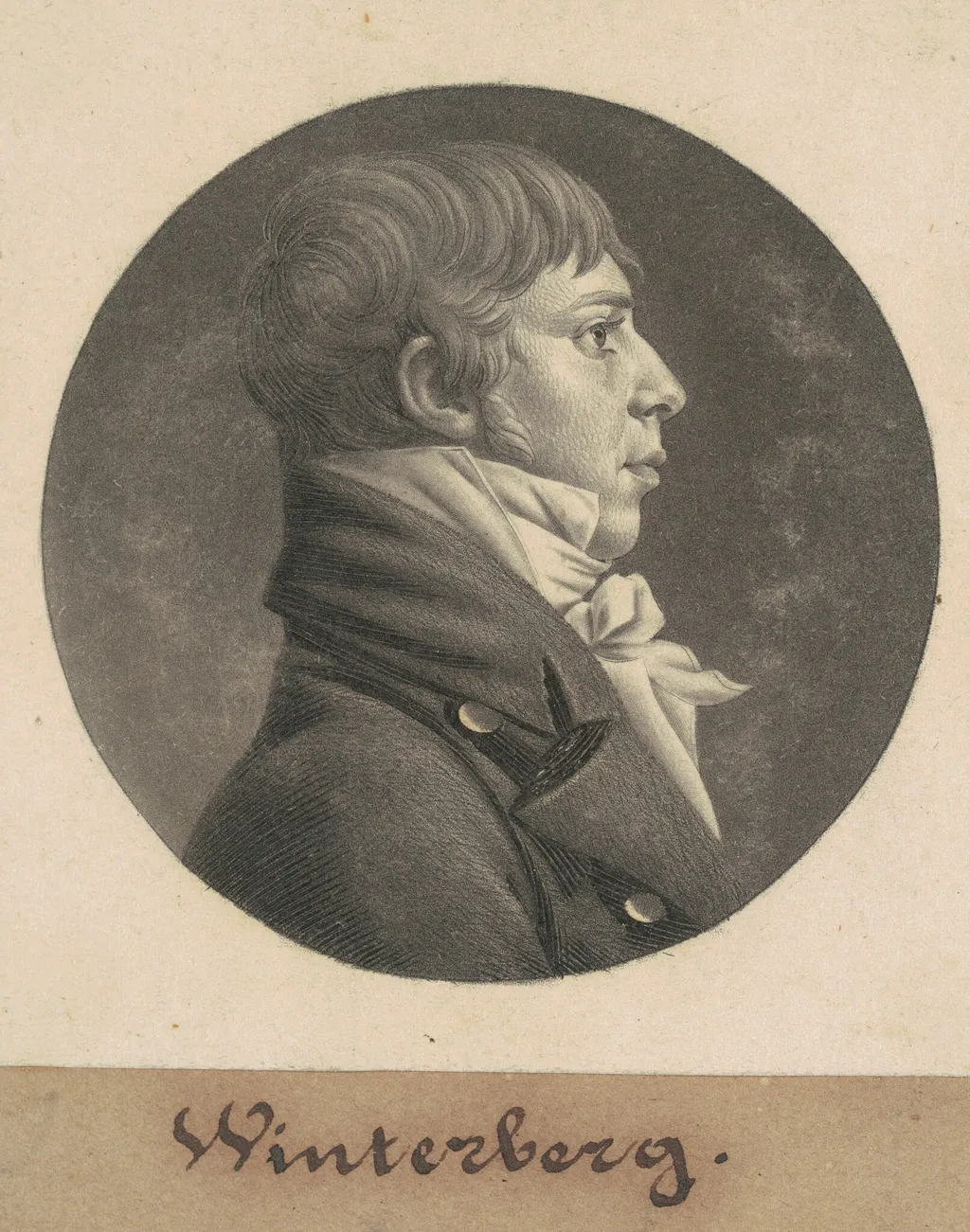 John Winterberry, by Charles Balthazar Julien Févret de Saint-Mémin, ink, 1805