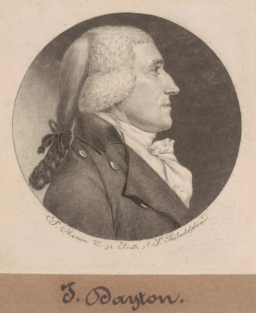 Jonathan Dayton, by Charles Balthazar Julien Févret de Saint-Mémin, ink, 1798