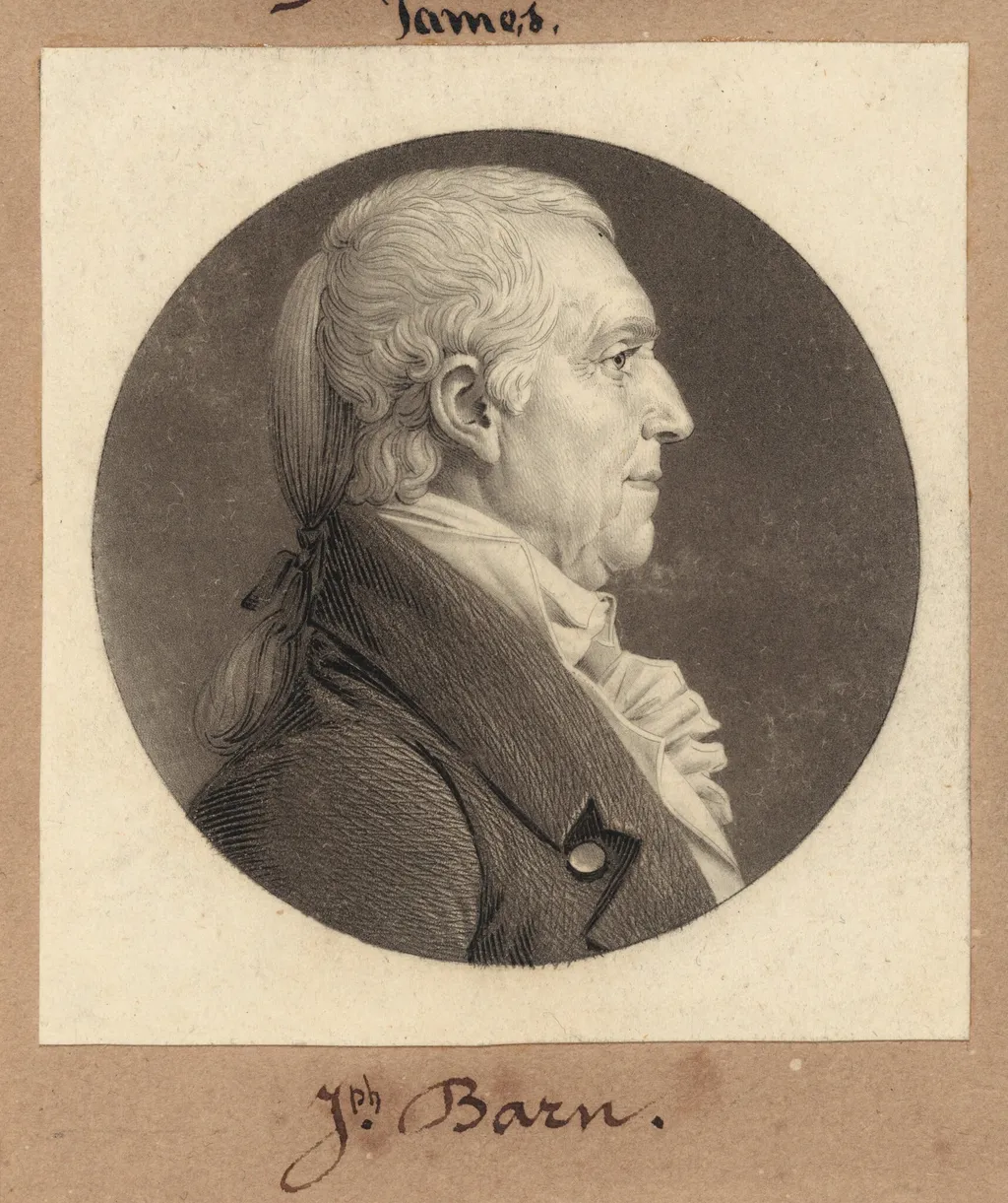 Joseph Barn, by Charles Balthazar Julien Févret de Saint-Mémin, ink, 1808