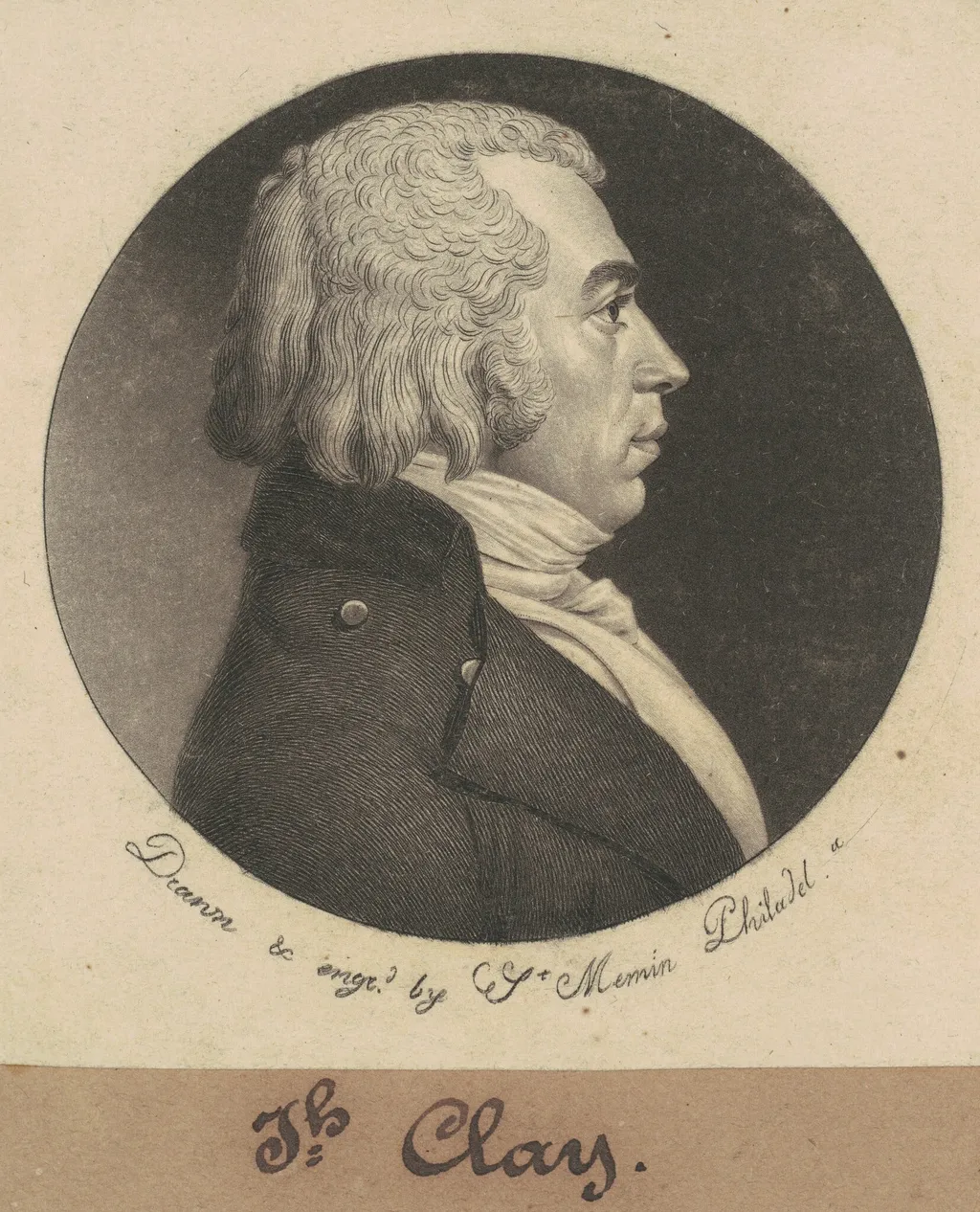 Joseph Clay, by Charles Balthazar Julien Févret de Saint-Mémin, ink, 1799