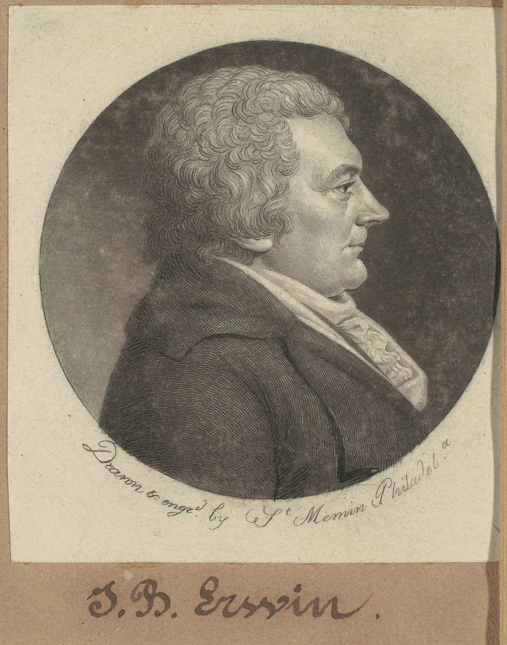 Joseph Erwin, by Charles Balthazar Julien Févret de Saint-Mémin, ink, 1798