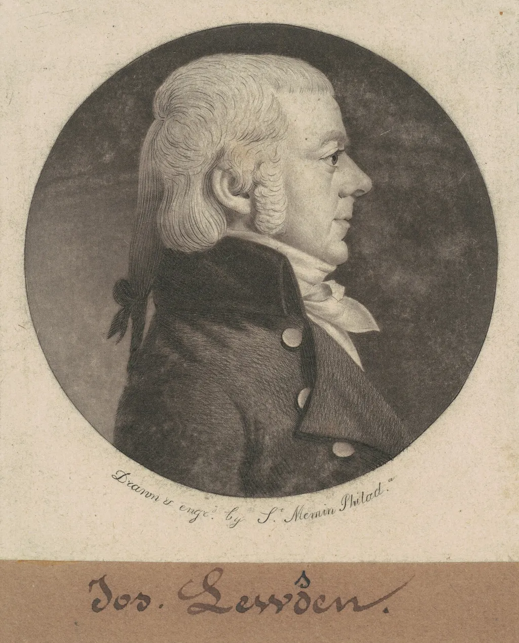 Joseph Lewden, by Charles Balthazar Julien Févret de Saint-Mémin, ink, 1802