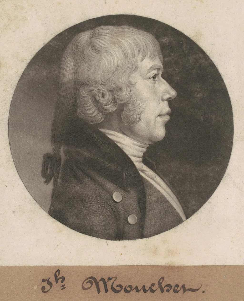Joseph Mouchet, by Charles Balthazar Julien Févret de Saint-Mémin, ink, 1802