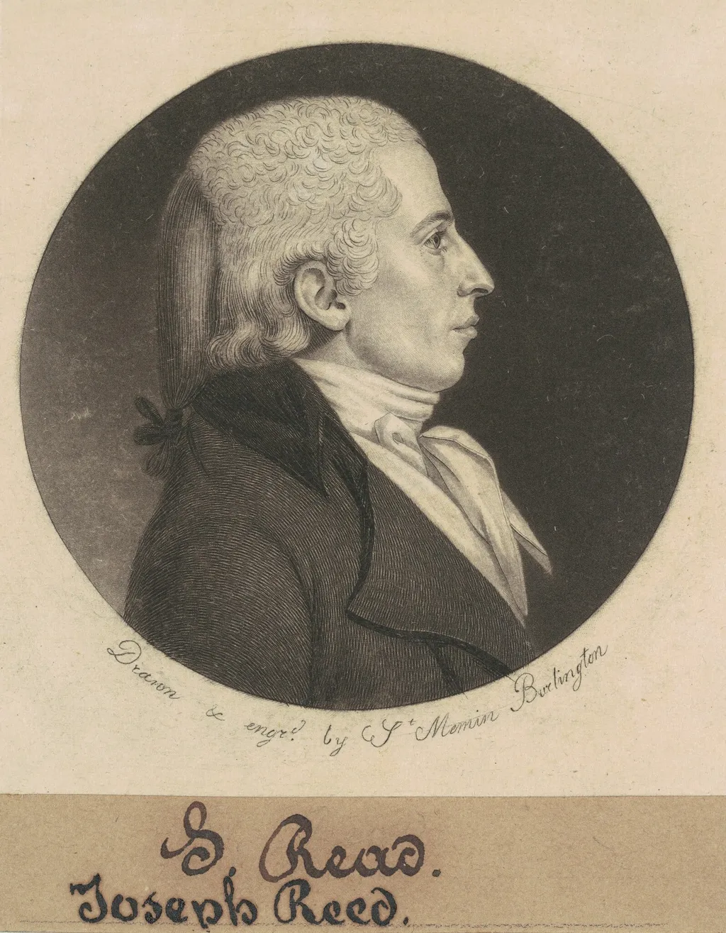 Joseph Reed, Jr., by Charles Balthazar Julien Févret de Saint-Mémin, ink, 1798