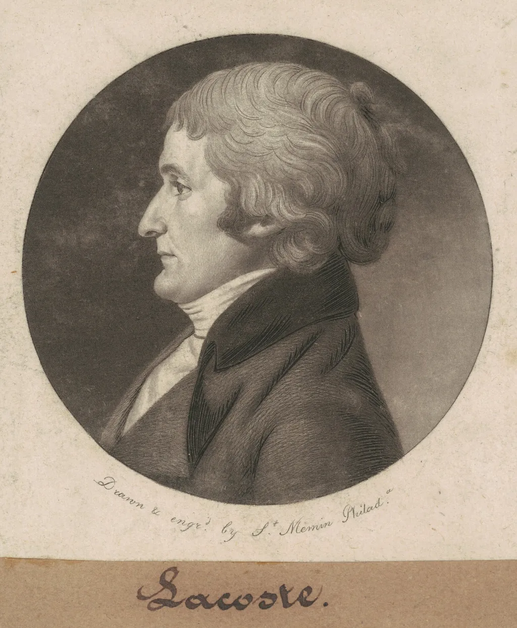 Lacoste, by Charles Balthazar Julien Févret de Saint-Mémin, ink, 1802