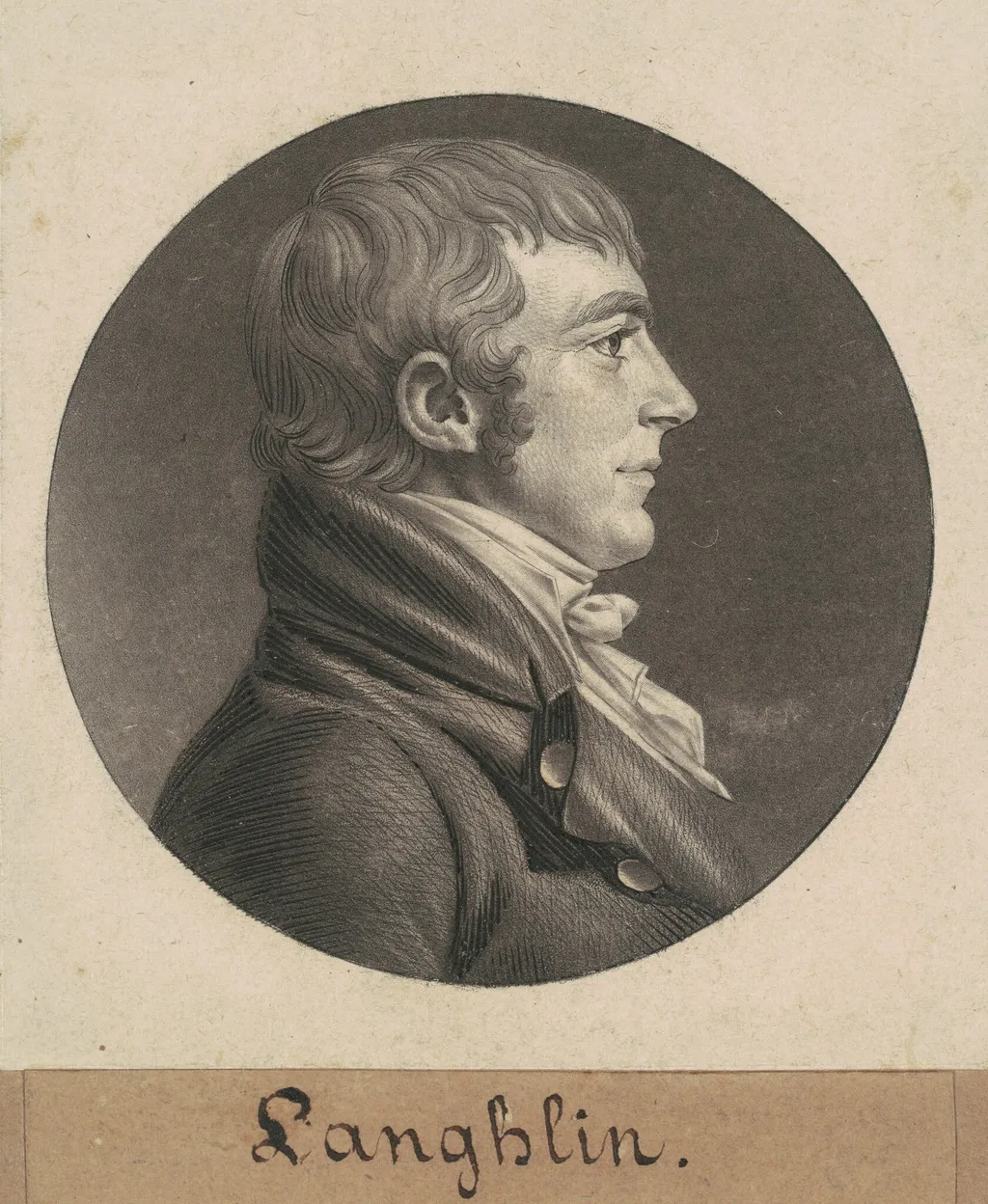 Laughlin, by Charles Balthazar Julien Févret de Saint-Mémin, ink, 1806