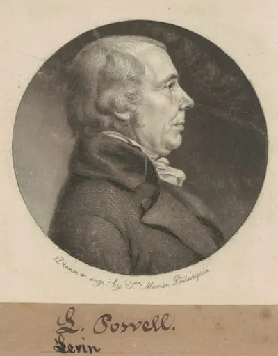 Leven Powell, by Charles Balthazar Julien Févret de Saint-Mémin