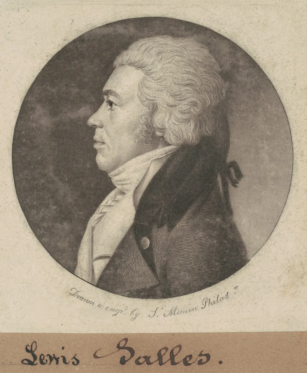 Lewis Salles, by Charles Balthazar Julien Févret de Saint-Mémin, ink, 1801