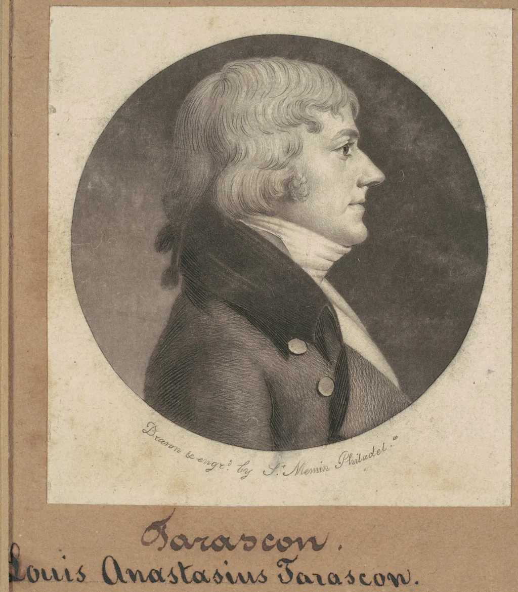 Louis Anastasius Tarascon, by Charles Balthazar Julien Févret de Saint-Mémin, ink, 1801