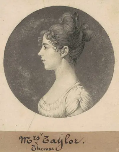 Lucy Harrison Singleton Taylor, by Charles Balthazar Julien Févret de Saint-Mémin