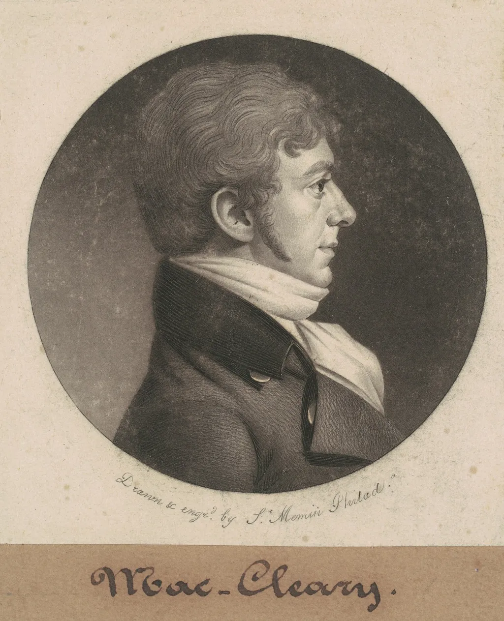 MacCleary, by Charles Balthazar Julien Févret de Saint-Mémin, ink, 1802