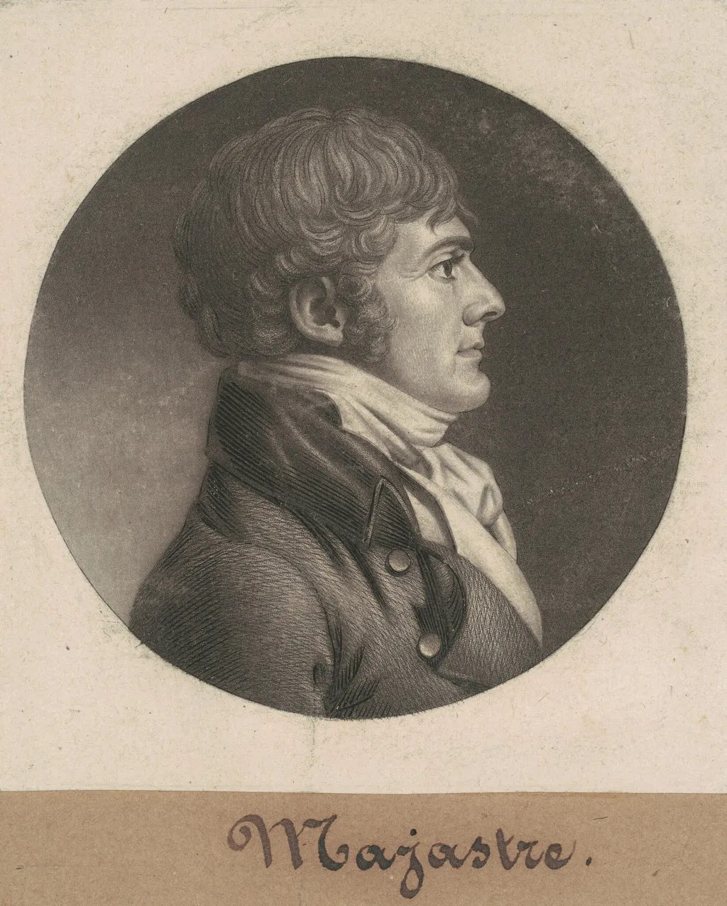 Majastre, by Charles Balthazar Julien Févret de Saint-Mémin, ink, 1807