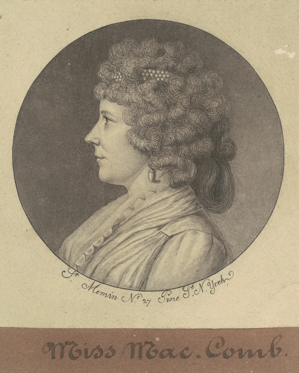 Margaret Marshall Armstrong, by Charles Balthazar Julien Févret de Saint-Mémin, ink, 1797