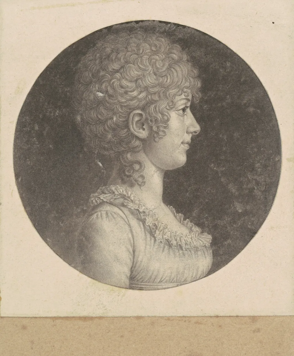 Margaret Polk, by Charles Balthazar Julien Févret de Saint-Mémin, ink, 1800