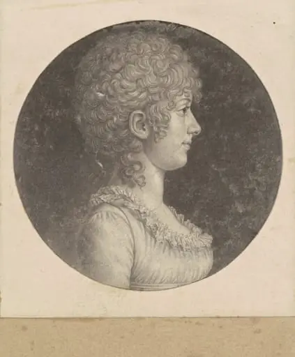 Margaret Polk, by Charles Balthazar Julien Févret de Saint-Mémin