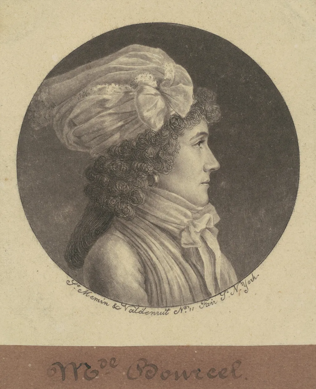 Marie Francoise Bancel, by Charles Balthazar Julien Févret de Saint-Mémin, ink, 1796