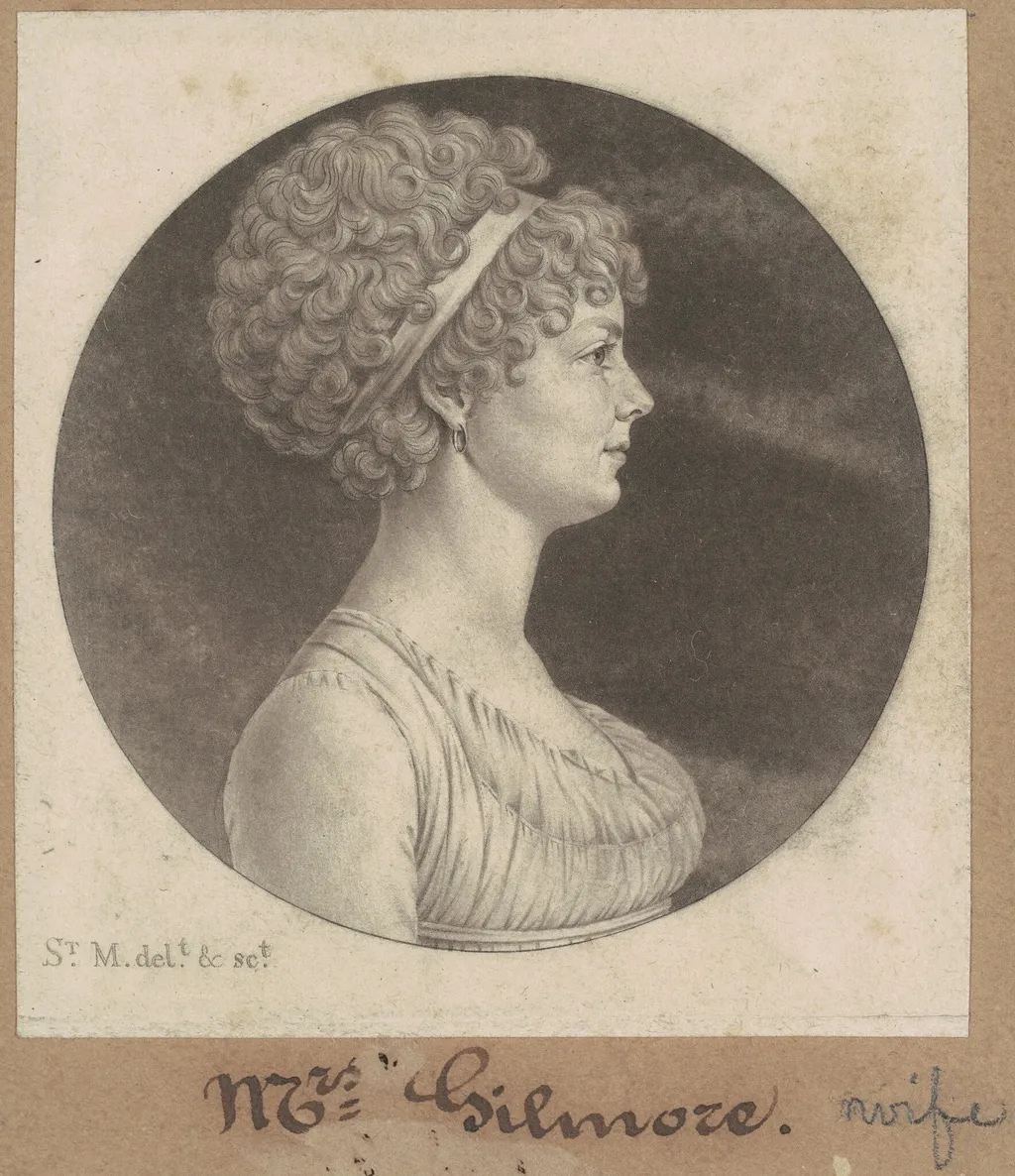 Mary Ann Smith Gilmor, by Charles Balthazar Julien Févret de Saint-Mémin, ink, 1803