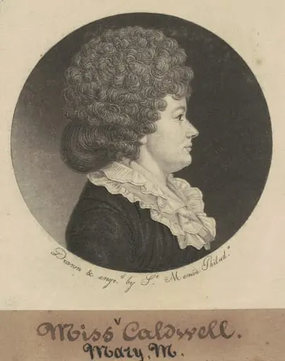 Mary M. Caldwell, by Charles Balthazar Julien Févret de Saint-Mémin