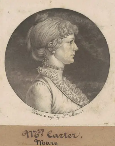 Mary Nelson Carter, by Charles Balthazar Julien Févret de Saint-Mémin