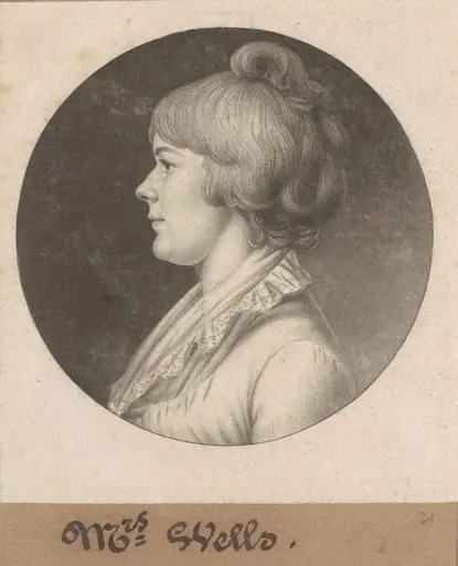 Mary Wright Sonntag Wells, by Charles Balthazar Julien Févret de Saint-Mémin
