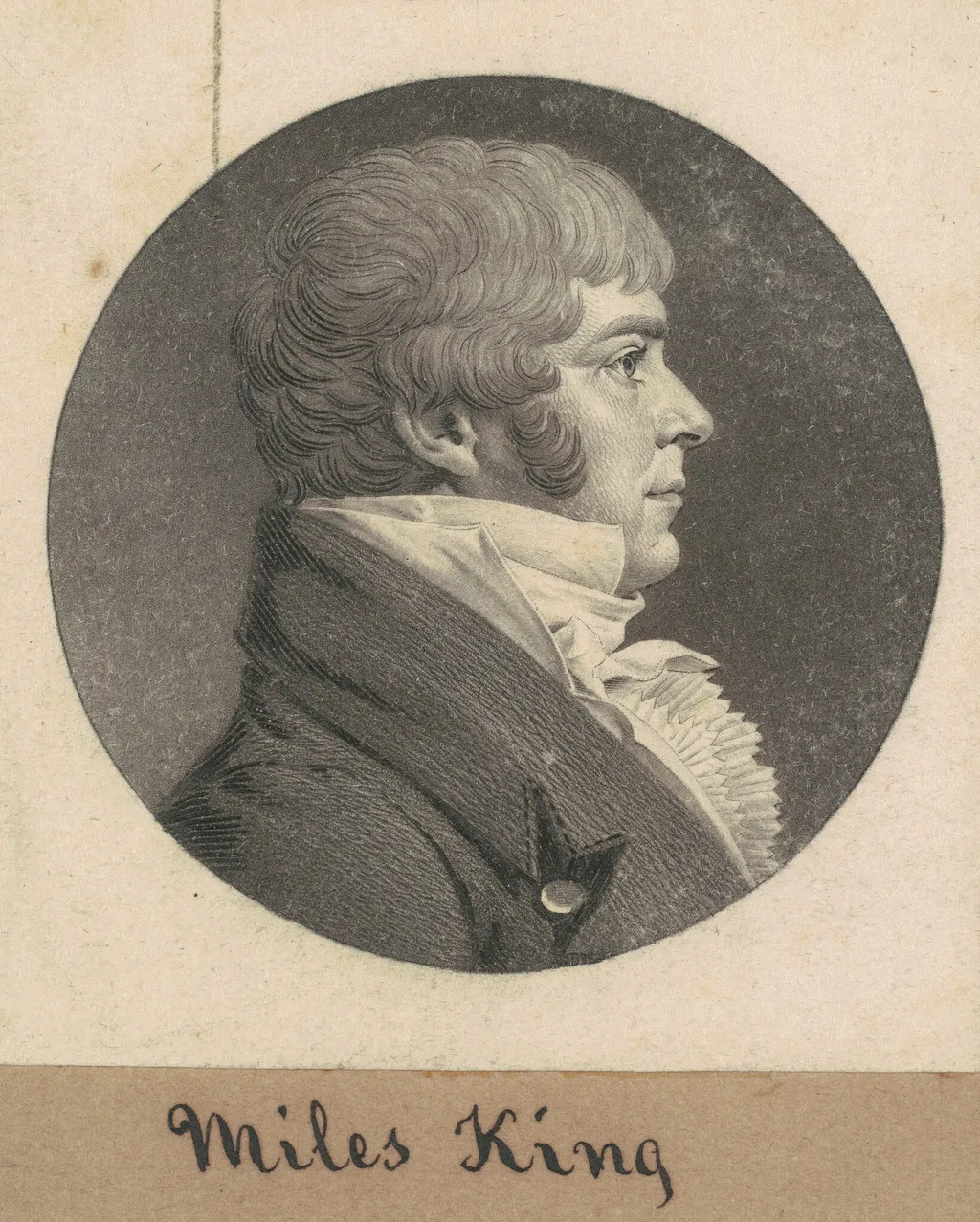 Miles King, Jr., by Charles Balthazar Julien Févret de Saint-Mémin, ink, 1808