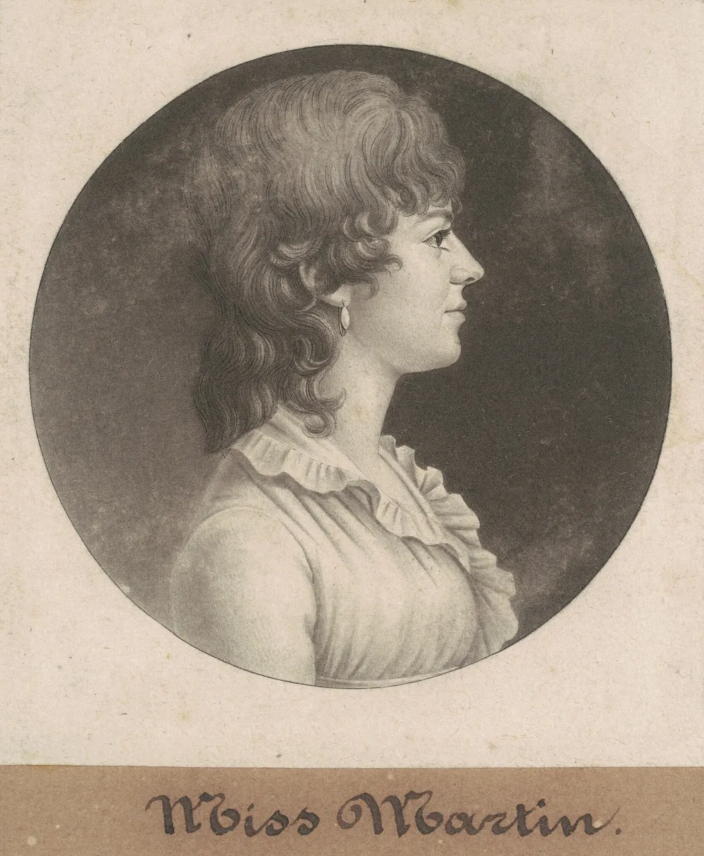Miss Martin, by Charles Balthazar Julien Févret de Saint-Mémin, ink, 1802