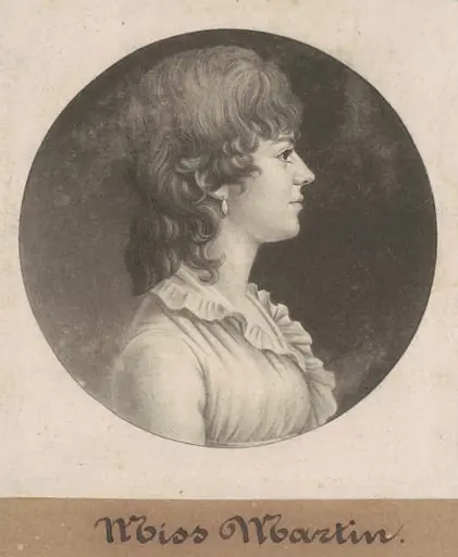 Miss Martin, by Charles Balthazar Julien Févret de Saint-Mémin