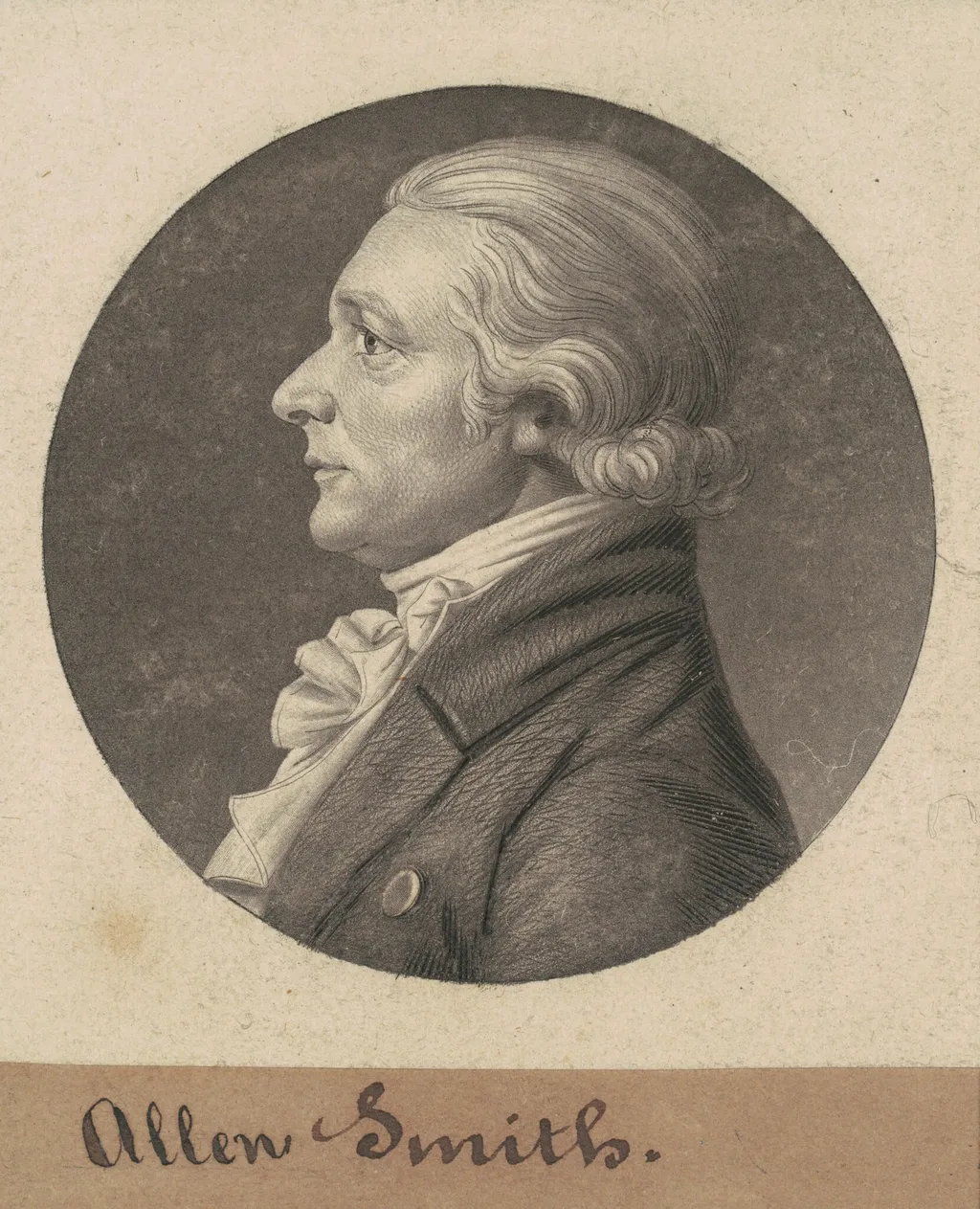Mr. Smith, by Charles Balthazar Julien Févret de Saint-Mémin, ink, 1801