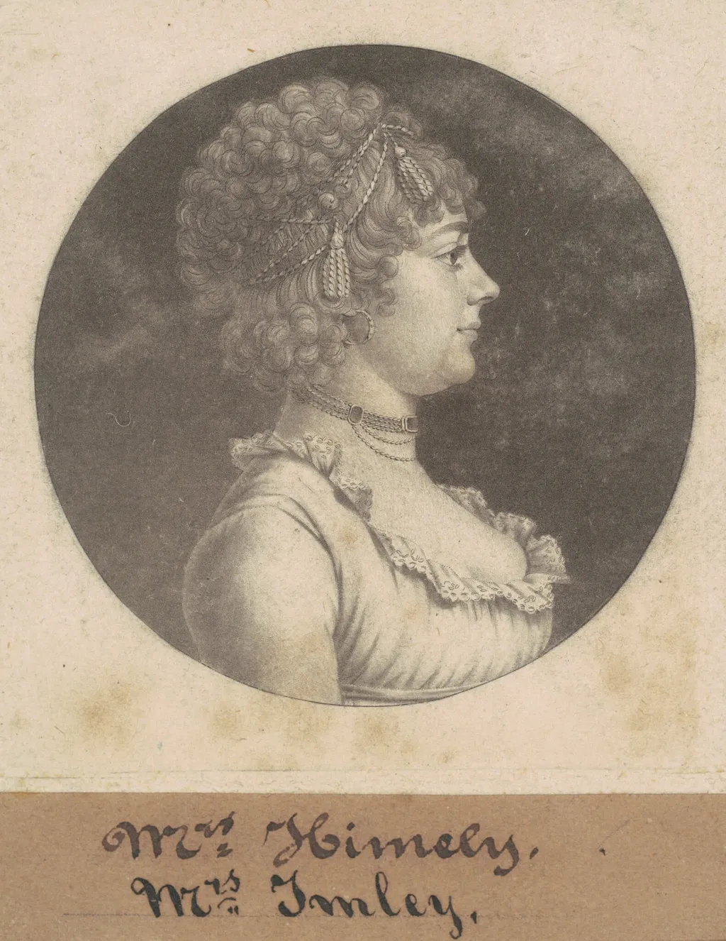 Mrs. James Henderson Imlay, by Charles Balthazar Julien Févret de Saint-Mémin, ink, 1801